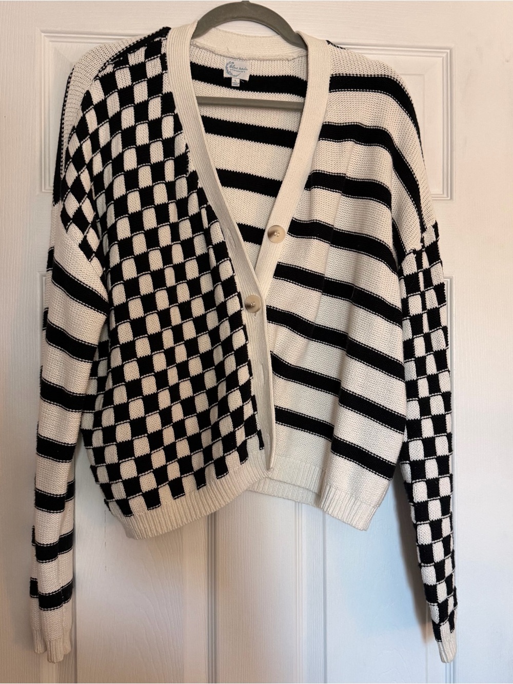 Checked & Stripe Cardigan